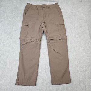 L.L.Bean Pants Men 34x30 Brown Water Resistant Cresta Convertible Zip Off Hiking